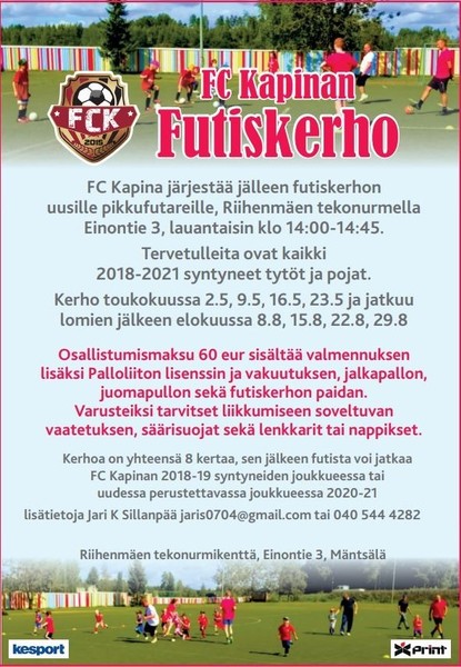 FC Kapinan futiskerho alkaa toukokuussa!
