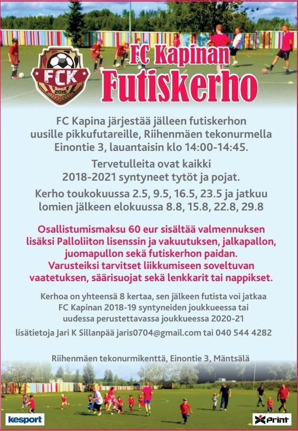 FC Kapinan futiskerho alkaa toukokuussa!