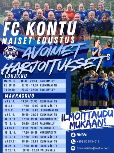 Naisten edustuksen avoimet harjoitukset, tule mukaan!