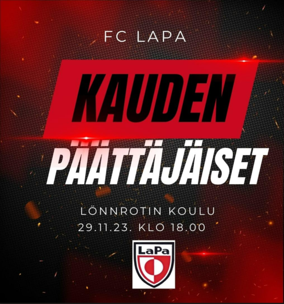FC LaPa kauden 2023 päättäjäiset Palkitaan ikäluokat T7-T11 ja P6-P13