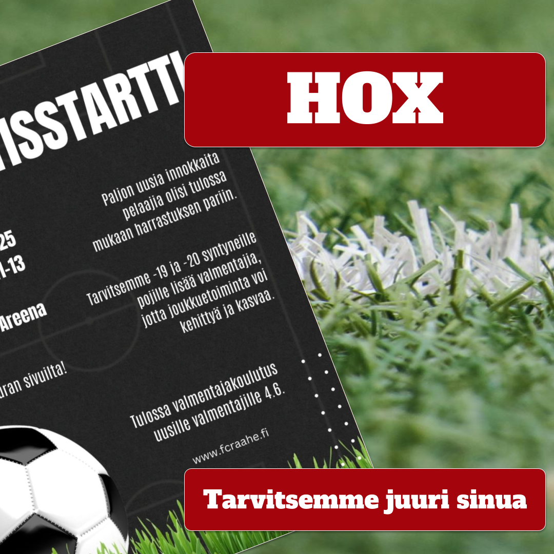 Futisstartti ArinaArenalla: uusia valmentajia tarvitaan