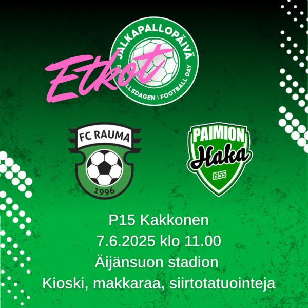 Jalkapallopäivän etkot la 7.6.2025