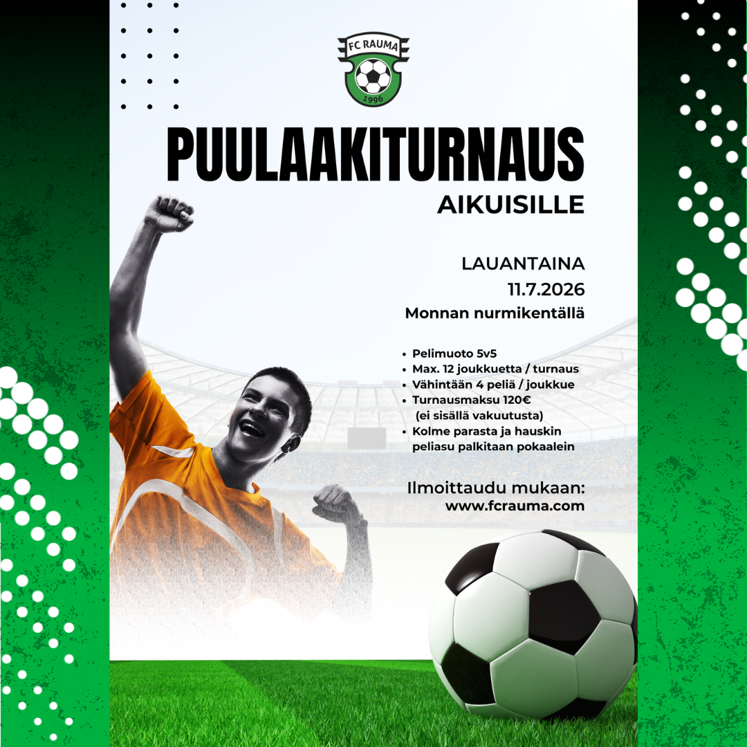 FC Rauma järjestää puulaakiturnauksen heinäkuussa
