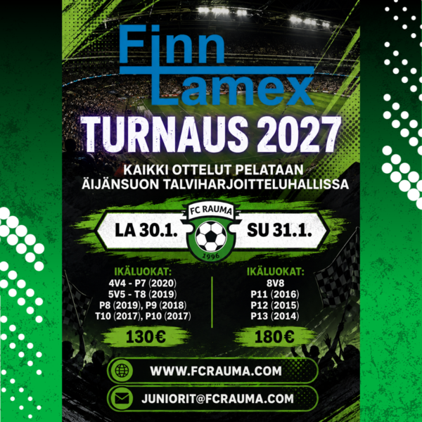 ILMOITTAUTUMINEN ON AUKI – FINN LAMEX -TURNAUS 30.–31.1.2027