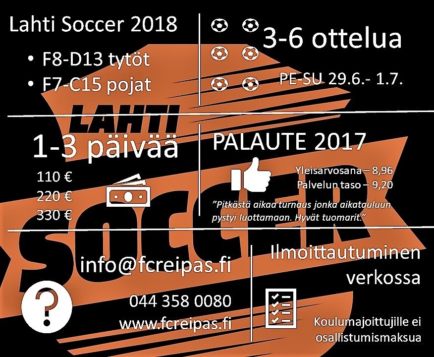 Lahti Soccer 2018 - Ilmoittaudu mukaan