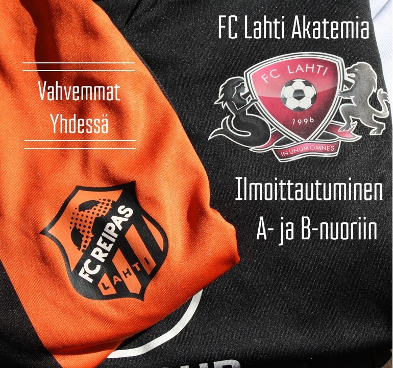 FC Lahti A ja B sekä FC Reipas A ja B ilmoittautuminen auki