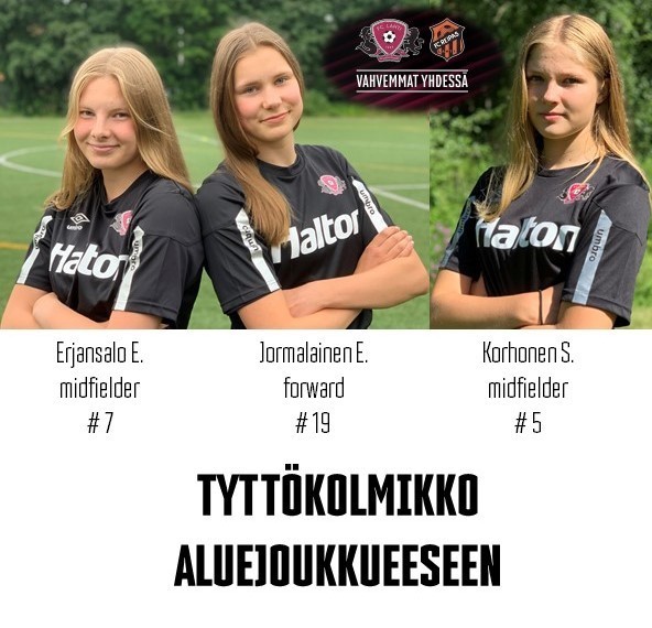 FC Reippaan tyttökolmikko aluejoukkueeseen