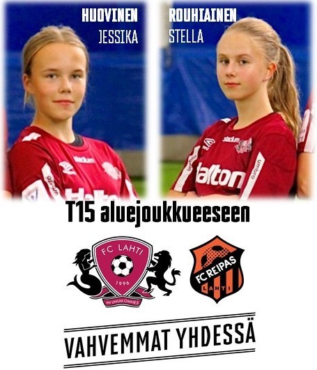 FC Lahden B-tyttöjen Huovinen ja Rouhiainen alueleirillä