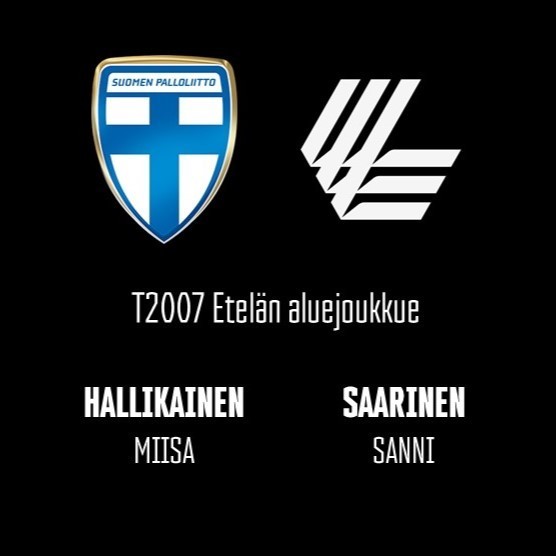 FC Lahden Miisa Hallikainen ja Sanni Saarinen Etelän aluejoukkueeseen