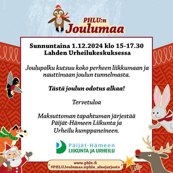 Joulumaa 1.12.2024 Urheilukeskuksessa