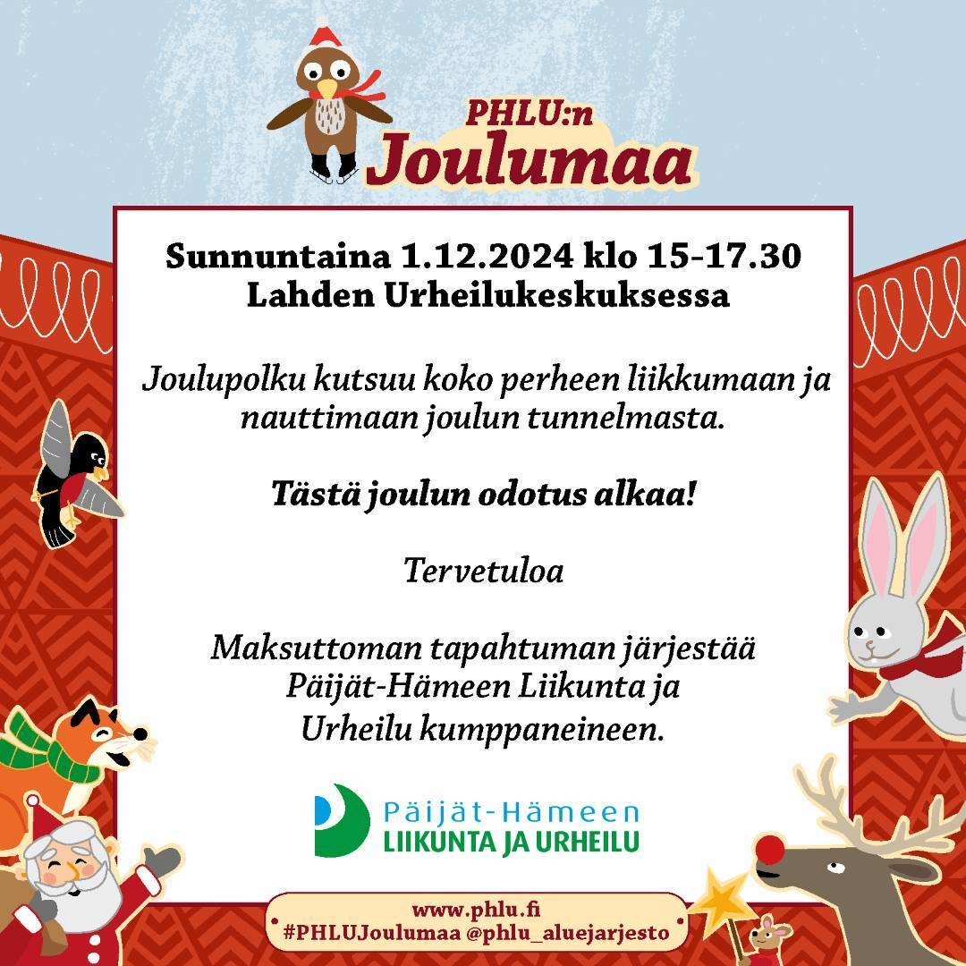 Joulumaa 1.12.2024 Urheilukeskuksessa