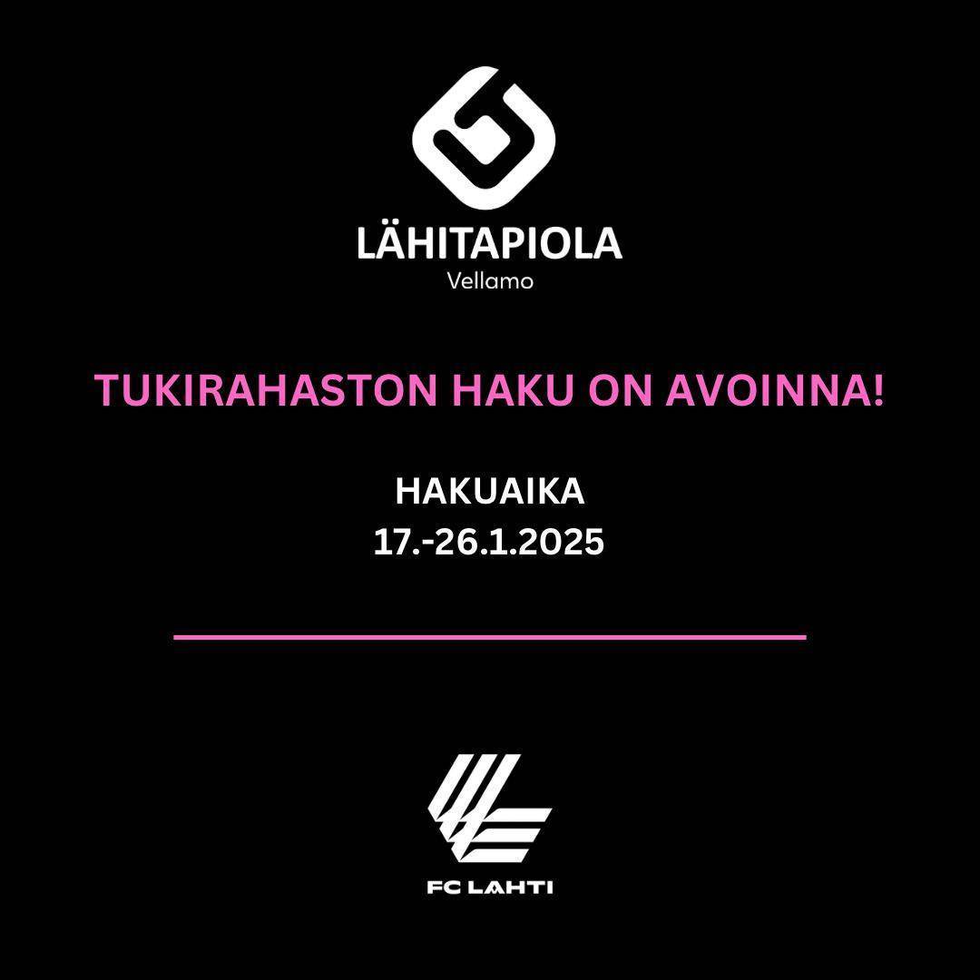 FC LAHTI ry. - Tukirahaston 1. haku on nyt avoinna!