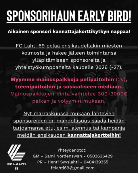 Sponsoriyhteistyö kannattajakorttiin?