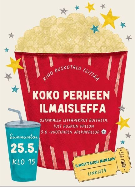 Koko perheen ilmaisleffa 25.5 Ruskotalolla!