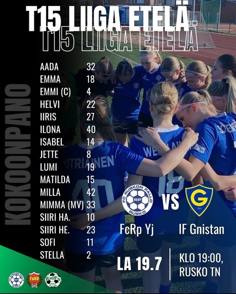 T15 Etelä liigan pelit käynnistyy! 