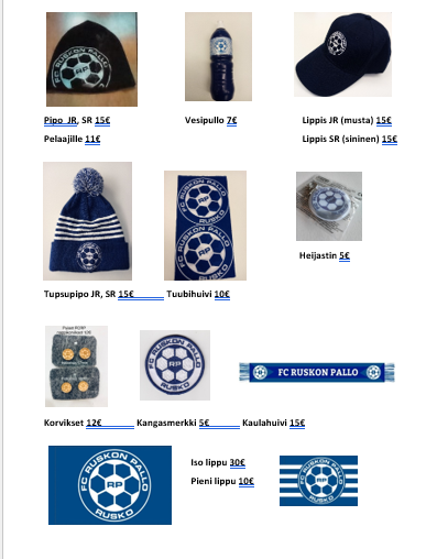 Fanituotemallistosta tuotteita pukinkonttiin!