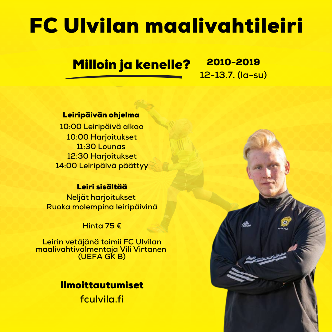 Maalivahtien leiri järjestetään jälleen – ilmoittaudu mukaan!