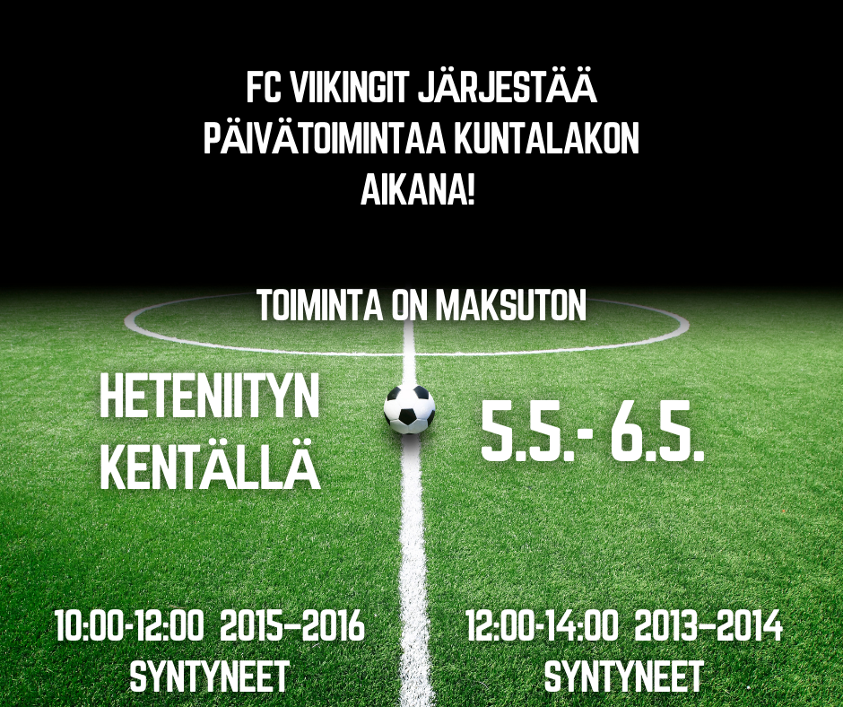 FC Viikingit järjestää päivätoimintaa kuntalakon aikana!⚽️🔥/ Activities during city strike