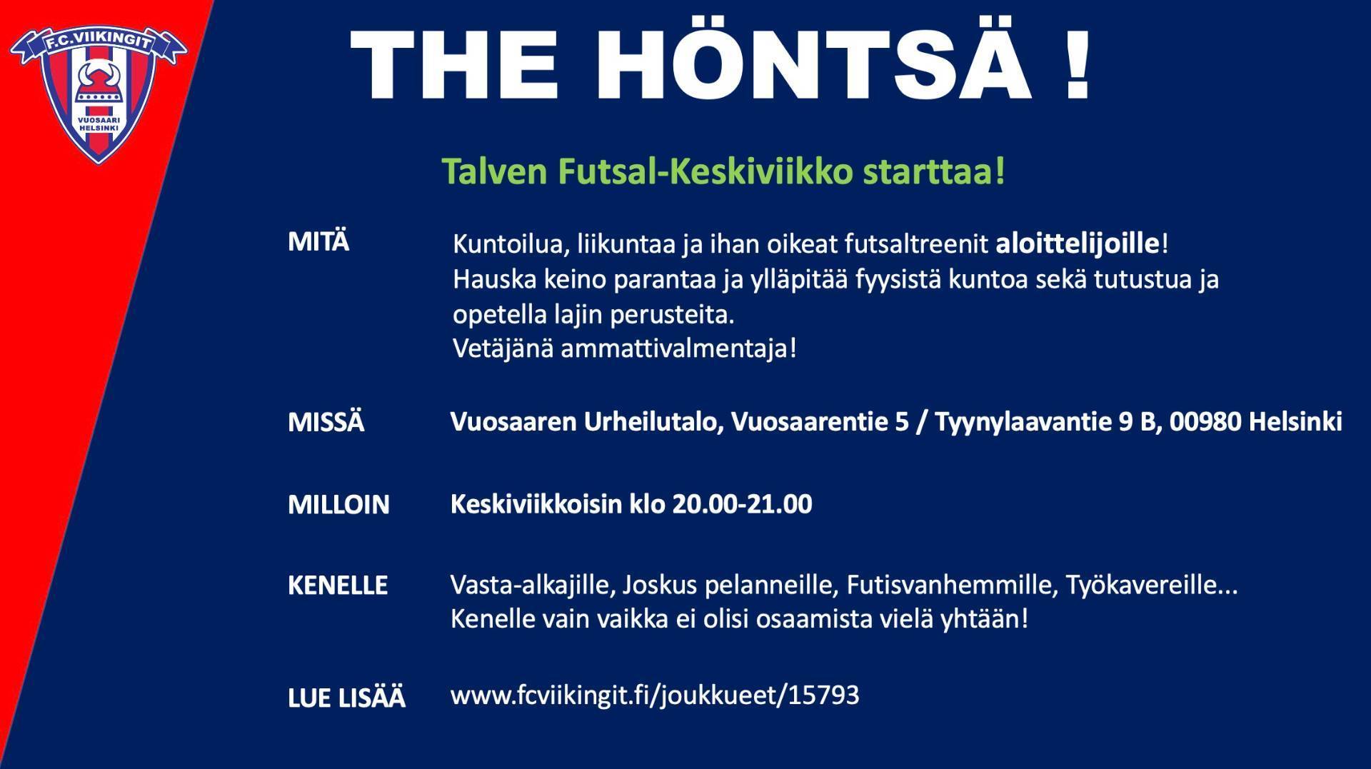 Harrastefutsalkausi alkaa keskiviikkoisin!