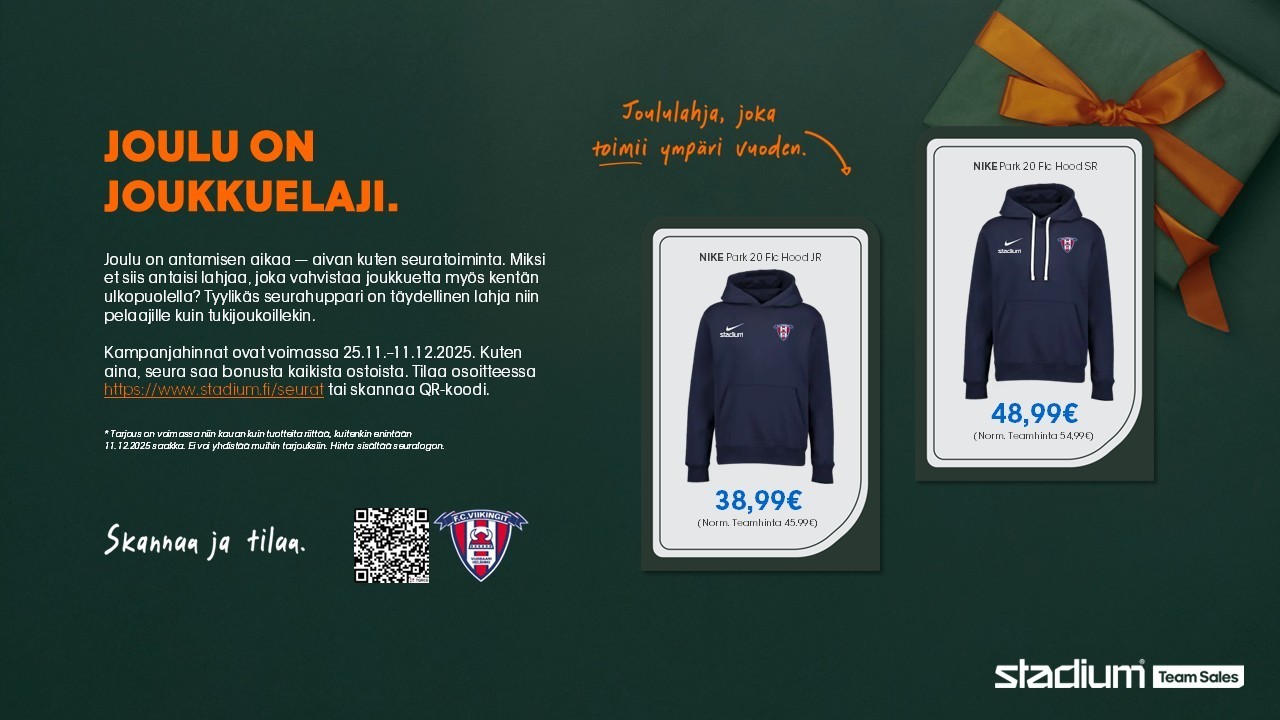 Viikinkien hupparit nyt myynnissä tarjoushintaan!