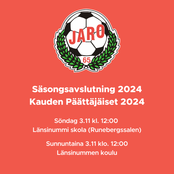 Säsongsavslutning - Kauden päättäjäiset 2024