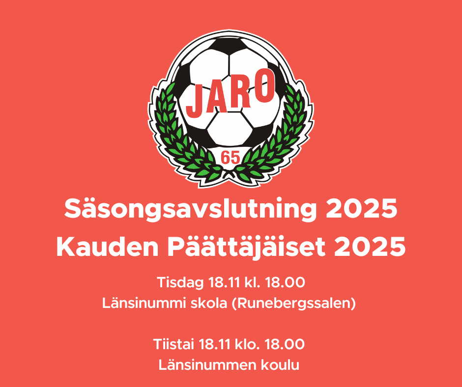 Säsongsavslutning 2025 | Kauden päättäjäiset 2025 