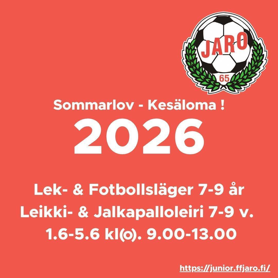 FF Jaro Lek- & Fotbollsläger 7-9 år. | FF Jaro Leikki- & jalkapalloleiri 7-9 v. 
