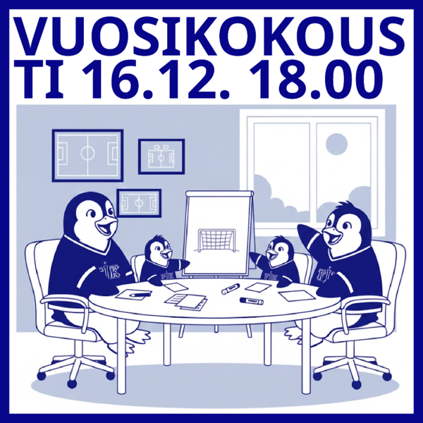 Virallinen kokouskutsu - vuosikokous 16.12. kello 18:00 seuran toimistolla