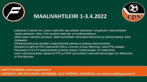 ​MAALIVAHTILEIRI 1-3.4.2022 