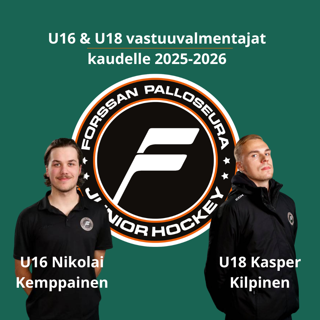 U16 & U18 vastuuvalmentajat kaudelle 2025-2026