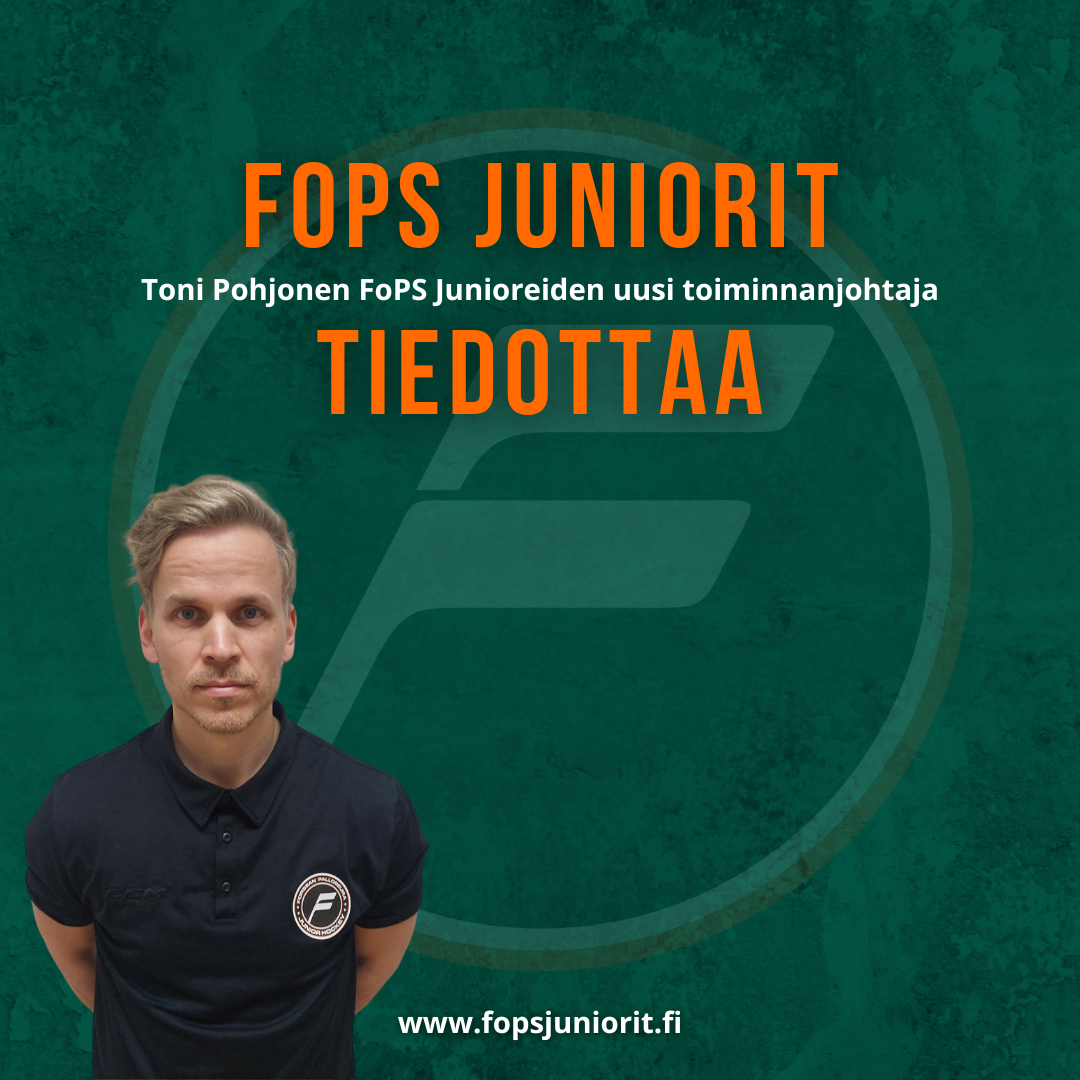 Toni Pohjonen Fops Junioreiden uudeksi toiminnanjohtajaksi