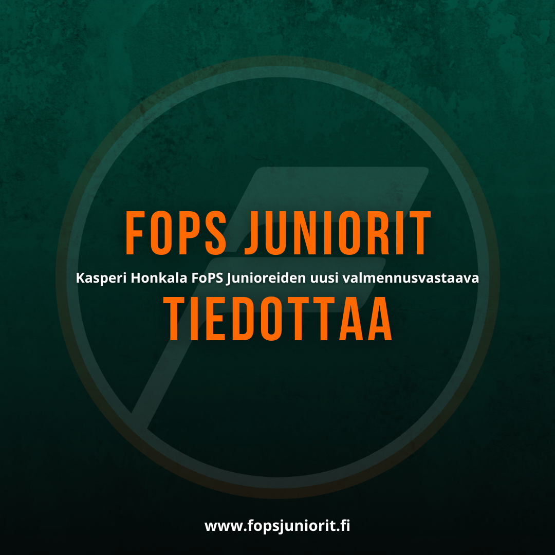 Kasperi Honkala FoPS Junioreiden uudeksi valmennusvastaavaksi