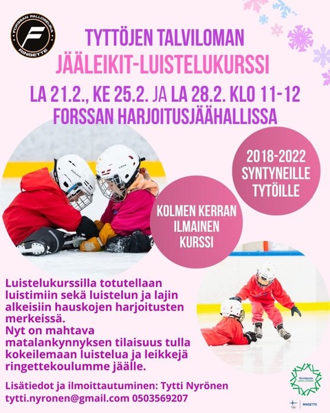 Tyttöjen talviloman luisteluleikkikurssi