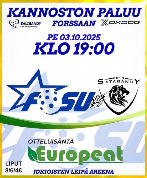 Edustus kohtaa Satabandyn pe 3.10.2025 klo 19