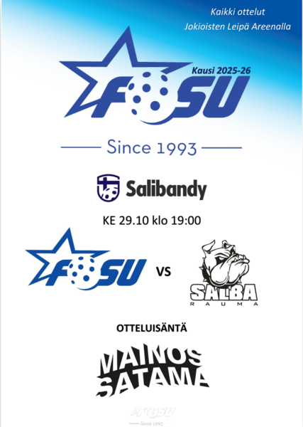 Edustus: keskiviikon 29.10.2025 käsiohjelma: FoSu vs SalBa2