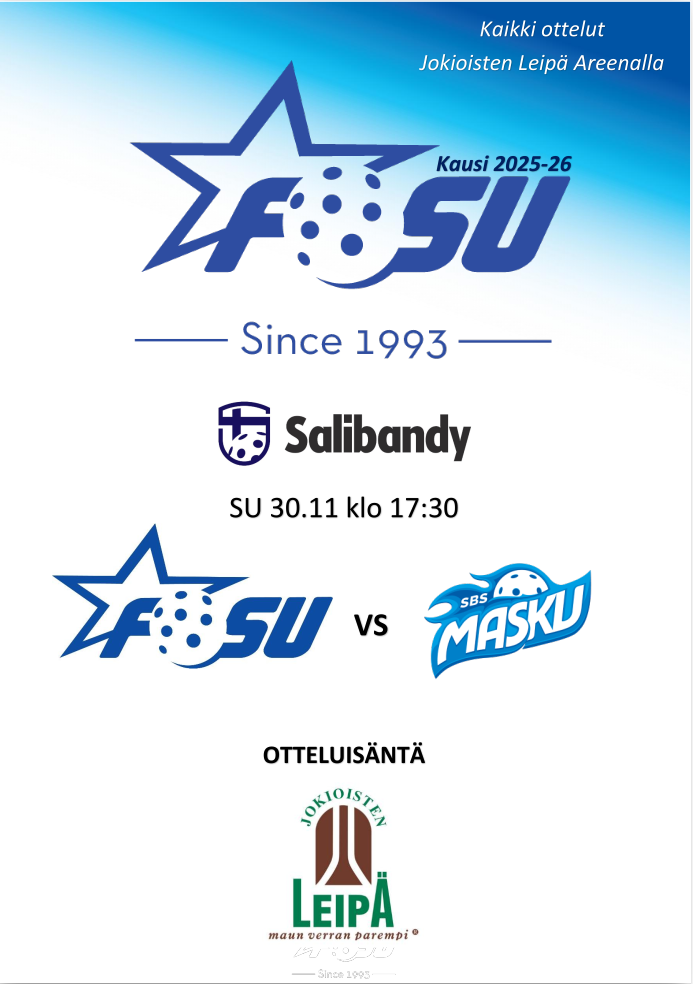 Edustus: sunnuntain 30.11.2025 FoSu - SBS Masku -pelin käsiohjelma