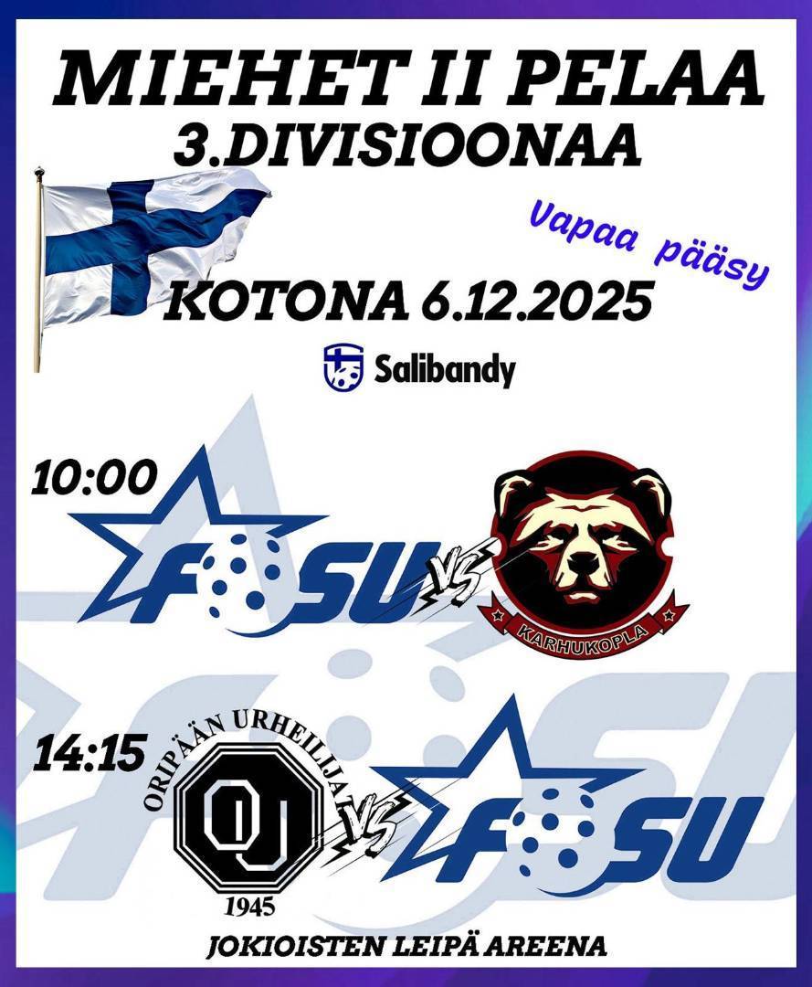 FoSun miesten 2-joukkue kotiturnauksessa la 6.12.