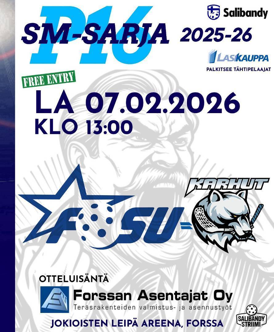 P16 SM-sarjaa lauantaina