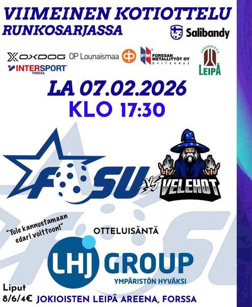 Edustus: Runkosarjan viimeinen kotiottelu la 7.2.2026 klo 17:30