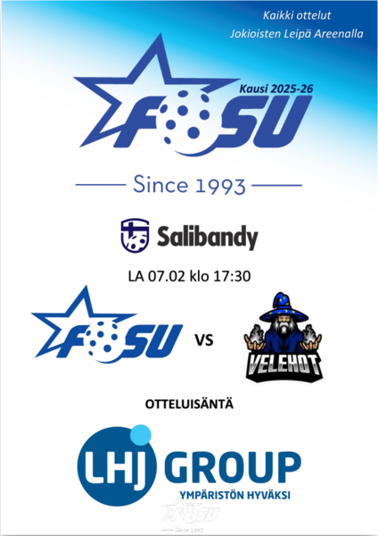 Edustus: Lauantain 7.2.2026 Käsiohjelma: FoSu - Velehot