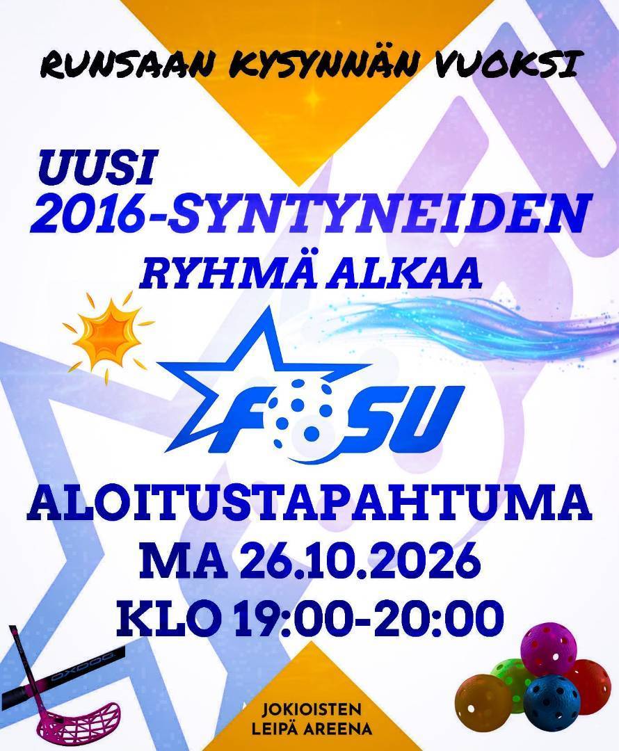Joukkue 2016-syntyneille, liity mukaan! Aloitustapahtuma 26.10. klo 19-20