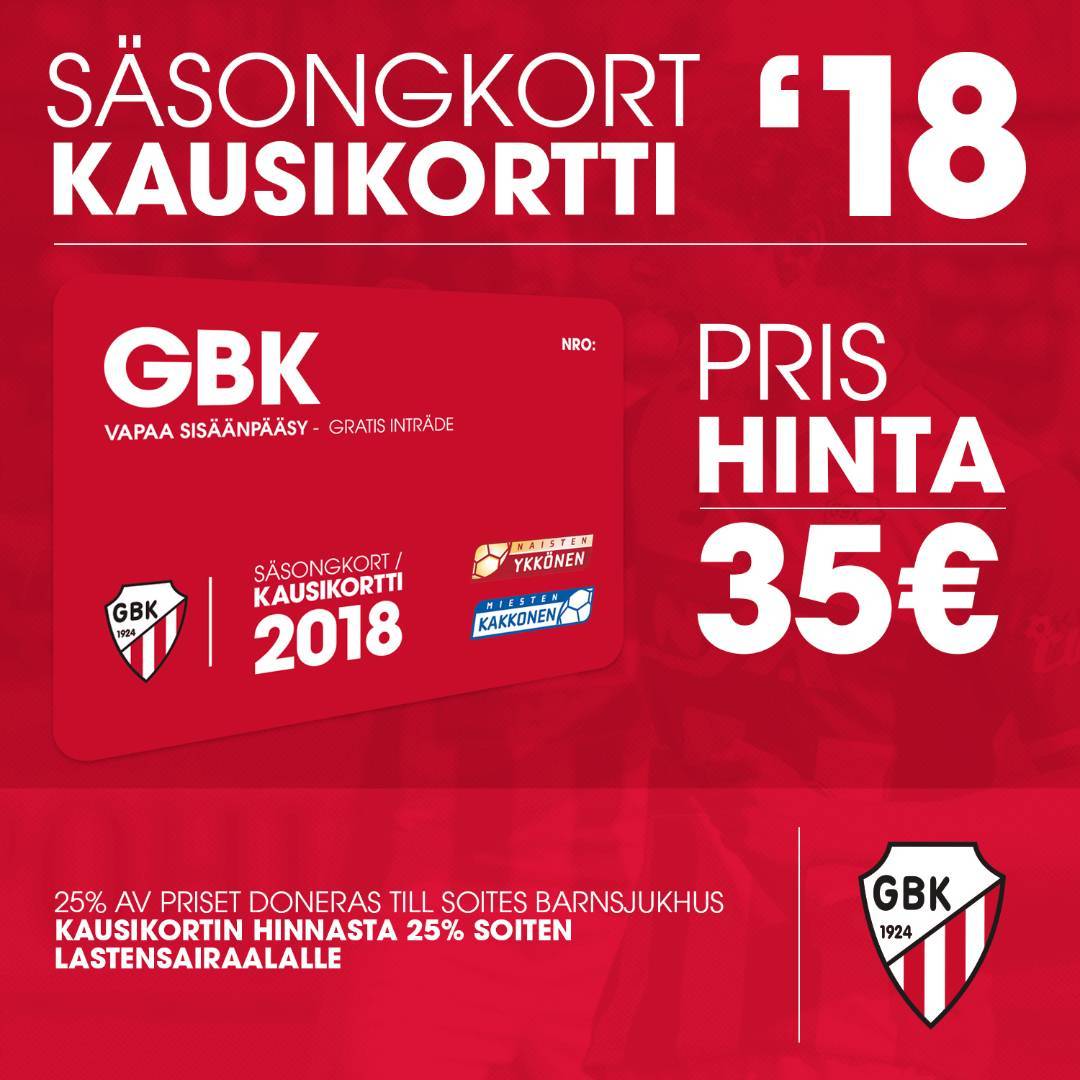 Kausikortti 2018 - Säsongskort 2018
