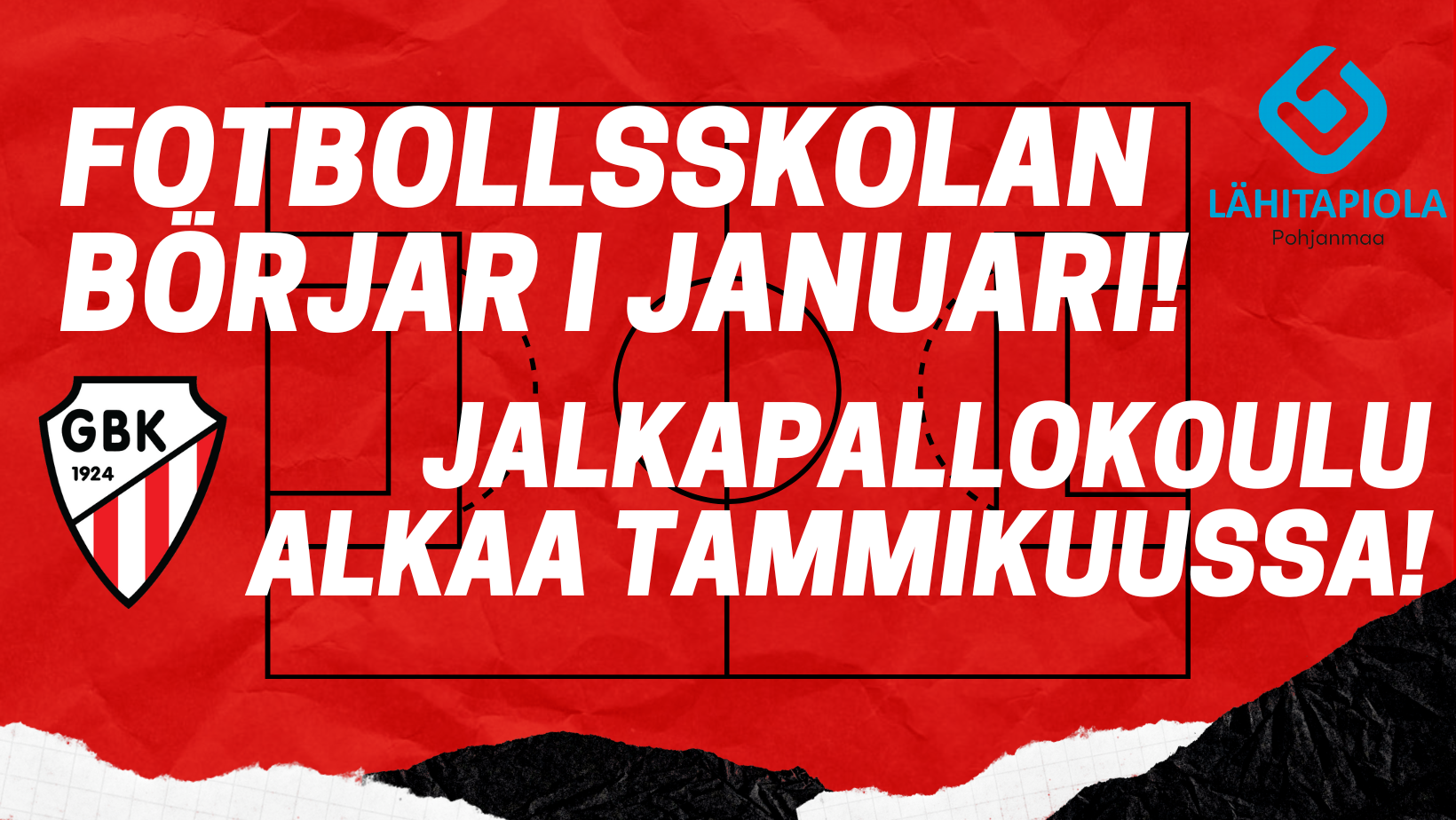 Jalkapallokoulu alkaa tammikuussa! Fotbollsskolan börjar i januari!