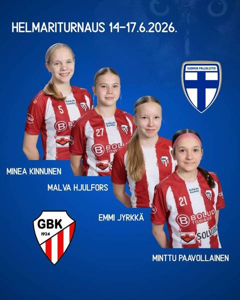 GBK:s flickspelare till Helmariturneringen/GBK:n tyttöpelaajia Helmariturnaukseen