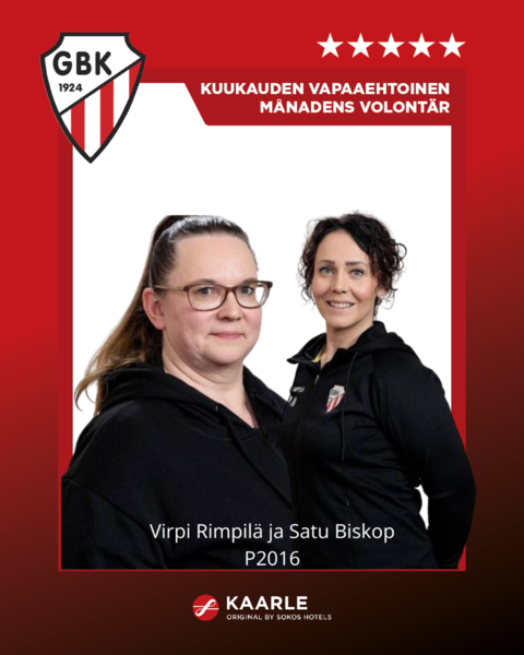 GBK:n kuukauden vapaaehtoiset ovat Virpi Rimpilä ja Satu Biskop