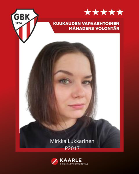 GBK:n kuukauden vapaaehtoinen on Mirkka Lukkarinen