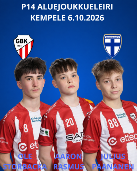 14-vuotiaita poikia aluejoukkueleirille