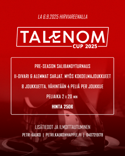 Salibandykausi käyntiin Talenom Cupilla