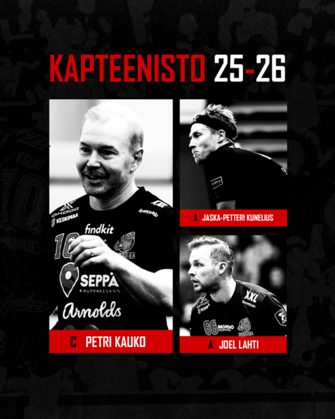 Kauko jälleen Hirvikapteenina - Kunelius ja Lahti täydentävät kapteeniston