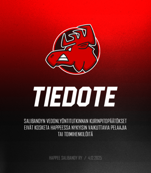 Tiedote - Salibandyn vedonlyöntitutkinnan kurinpitopäätökset